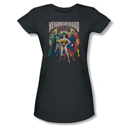 Justice League, The - Womens Neighborhood Watch T-Shirt In Charcoal