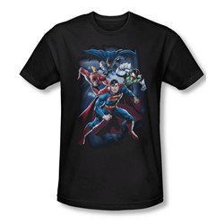 Justice League, The - Mens Cosmic Crew T-Shirt In Black