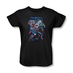 Justice League, The - Womens Cosmic Crew T-Shirt In Black
