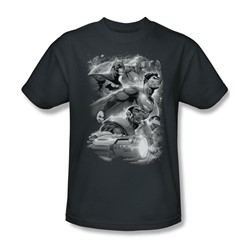 Justice League, The - Mens Atmospheric T-Shirt In Charcoal