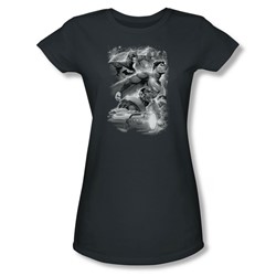 Justice League, The - Womens Atmospheric T-Shirt In Charcoal