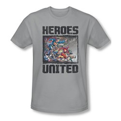 Justice League, The - Mens The Charge T-Shirt In Silver