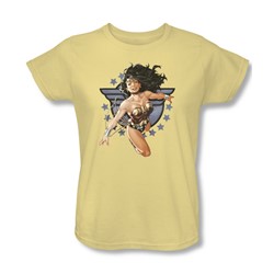 Justice League, The - Womens Ww All Star T-Shirt In Banana