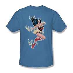 Justice League, The - Mens Simple Wonder T-Shirt In Carolina Blue