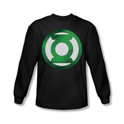 Green Lantern - Mens Green Chrome Logo Long Sleeve Shirt In Black