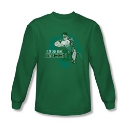 Green Lantern - Mens Easy Being Green Long Sleeve Shirt In Kelly Green