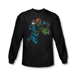 Green Lantern - Mens Neon Lantern Long Sleeve Shirt In Black