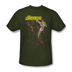 Green Lantern - Mens Lantern Spray T-Shirt In Military Green