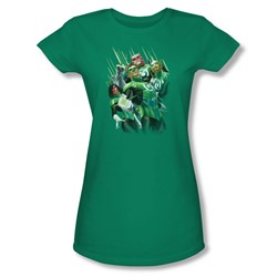 Green Lantern - Womens Power Of The Rings T-Shirt In Kelly Green
