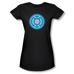 Green Lantern - Womens Blue Symbol T-Shirt In Black