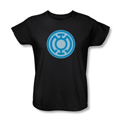 Green Lantern - Womens Blue Symbol T-Shirt In Black
