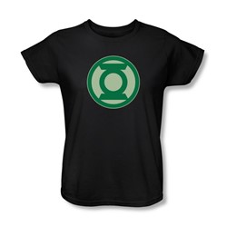 Green Lantern - Womens Green Symbol T-Shirt In Black