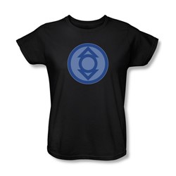 Green Lantern - Womens Indigo Symbol T-Shirt In Black