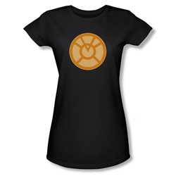 Green Lantern - Womens Orange Symbol T-Shirt In Black