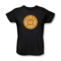 Green Lantern - Womens Orange Symbol T-Shirt In Black