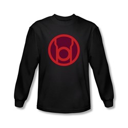 Green Lantern - Mens Red Symbol Long Sleeve Shirt In Black