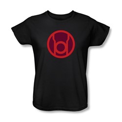 Green Lantern - Womens Red Symbol T-Shirt In Black
