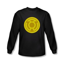 Green Lantern - Mens Yellow Symbol Long Sleeve Shirt In Black