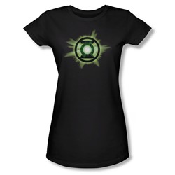Green Lantern - Womens Green Glow T-Shirt In Black