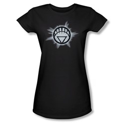 Green Lantern - Womens White Glow T-Shirt In Black