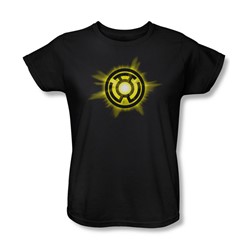 Green Lantern - Womens Yellow Glow T-Shirt In Black