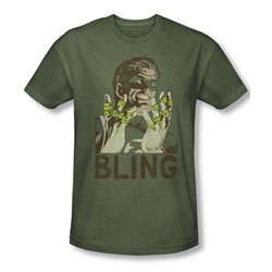 Green Lantern - Mens Bling Bling T-Shirt In Military Green
