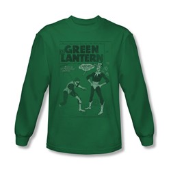 Green Lantern - Mens Perilous Traps Long Sleeve Shirt In Kelly Green