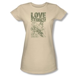 Green Lantern - Womens Love Stinks T-Shirt In Cream