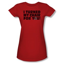 The Voice - Womens Turned My Chair T-Shirt In Red