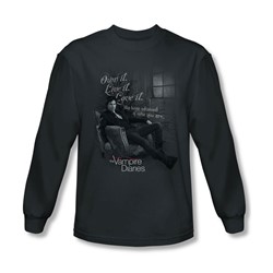 Vampire Diaries - Mens Be Yourself Long Sleeve Shirt In Charcoal