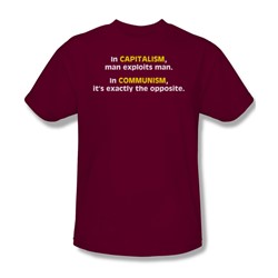Capitalism Communism - Adult Cardinal S/S T-Shirt For Men