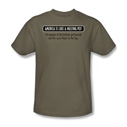 America Melting Pot - Adult Khaki S/S T-Shirt For Men