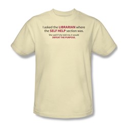 Librarian Self Help - Adult Cream S/S T-Shirt For Men