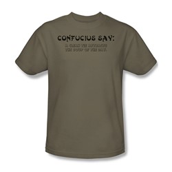 Confucius - Clean Tie - Adult Khaki S/S T-Shirt For Men