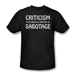 Criticism Sabotage - Adult Black S/S T-Shirt For Men