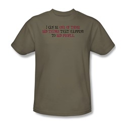 Bad Things - Adult Safari Green S/S T-Shirt For Men
