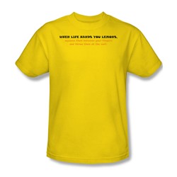 Life Hands You Lemons - Adult Yellow S/S T-Shirt For Men