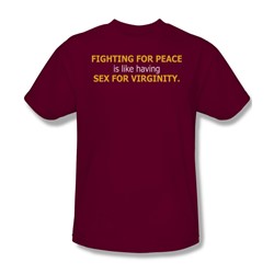 Fighting For Peace - Adult Cardinal S/S T-Shirt For Men