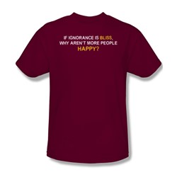 Ignorance Is Bliss - Adult Cardinal S/S T-Shirt For Men
