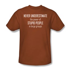 Power Of Stupid People - Adult Texas Orange S/S T-Shirt For Men