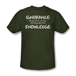 Ignorance Knowlegde - Military Green S/S Adult T-Shirt For Men
