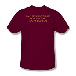 Half Of Being Smart - Adult Cardinal S/S T-Shirt For Men