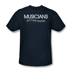 Musicians To It Rhythm - Adult Navy S/S T-Shirt For Men