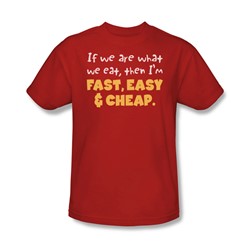 Fast Easy & Cheap - Adult Red S/S T-Shirt For Men