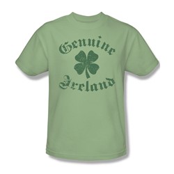 Genuine Ireland - Adult Green Ringer S/S T-Shirt For Men