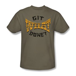Git What Done - Adult Khaki S/S T-Shirt For Men