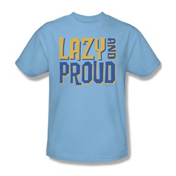 Lazy And Proud - Adult Light Blue S/S T-Shirt For Men