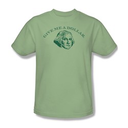 Give Me A Dollar - Adult Green Ringer S/S T-Shirt For Men