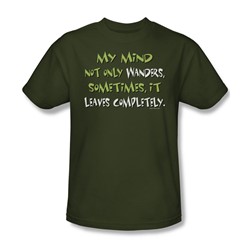 My Mind Not Only Wanders - Military Green S/S Adult T-Shirt For Men