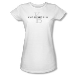 Kwitcherbitchin - Juniors White Sheer Cap Sleeve T-Shirt For Women